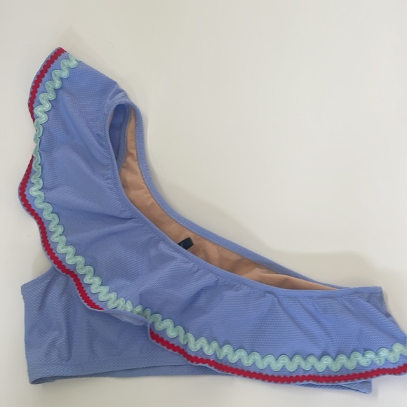 🆕 NWT J. CREW Ric Rac One Shoulder Ruffle Swim Top - Picture 3 of 4